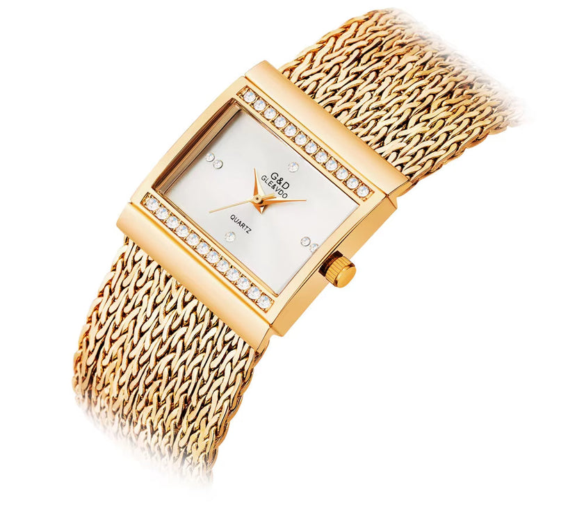 Fashion Women Watches 2019 Best Diamonds Square Dial Clock Luxury Gold Women'S Bracelet Quartz Wrist Watches New Dropshipping
