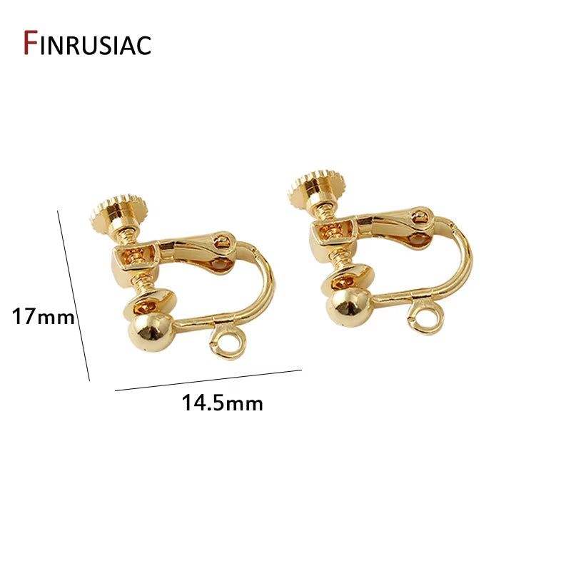 Brass Metal 14K Gold Plated Earring Hooks Accessories Earwires Wholesale Diy Earrings Findings Material
