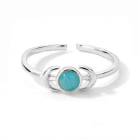 Christmas Zircon Moon Rings for Women Stainless Steel Glowing Moon Star Adjustable Finger Ring Aesthetic Wedding Jewelery Gift Bague Femme