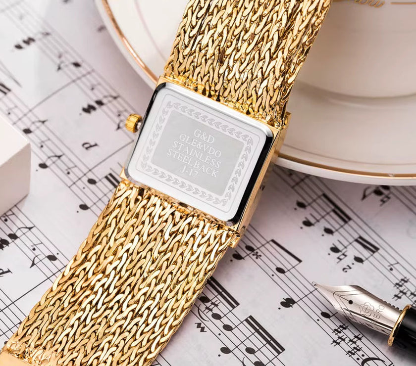 Fashion Women Watches 2019 Best Diamonds Square Dial Clock Luxury Gold Women'S Bracelet Quartz Wrist Watches New Dropshipping