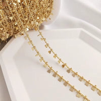 Brass 14K Gold Plated Star Heart Charms Bead Chain Satellite Cable Link Chains Diy for Women Necklace Bracelet Jewelry Making