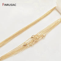 1.4Mm Thickness,Real Gold Plated Metal Thin Chain for Necklace Making, DIY Jewelry Making Chain Wholesale