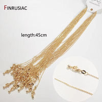 1.4Mm Thickness,Real Gold Plated Metal Thin Chain for Necklace Making, DIY Jewelry Making Chain Wholesale