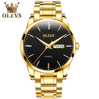 OLEVS Men Watches Waterproof Stainless Steel Quartz Male Wristwatch Men Gold Watch Fashion Luminous Luxury Watches for Men