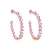 2025 Valentine'S Day Gift 5A Heart Cz Tennis Necklace White Pink Cubic Zirconia Iced Out Bling Pink Girl Women Jewelry Choker