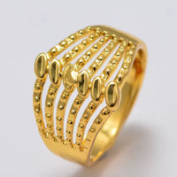 Bridal Wedding Jewelry Annayoy Dubai African Small Gold Color Rings for Women Girls Arabian Middle East Jewellery Little Bangs Woman Mama Best Gifts
