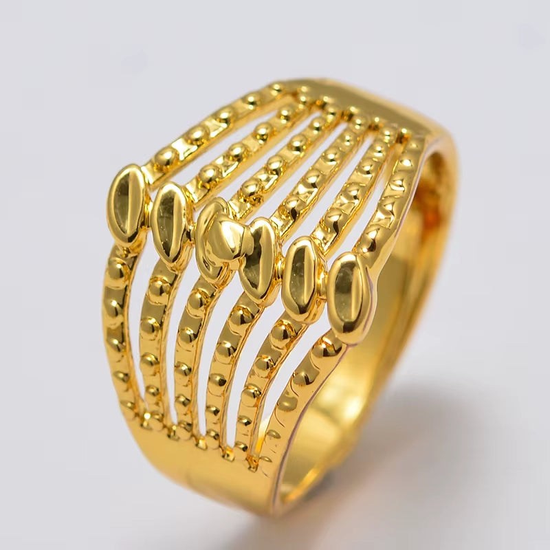 Bridal Wedding Jewelry Annayoy Dubai African Small Gold Color Rings for Women Girls Arabian Middle East Jewellery Little Bangs Woman Mama Best Gifts