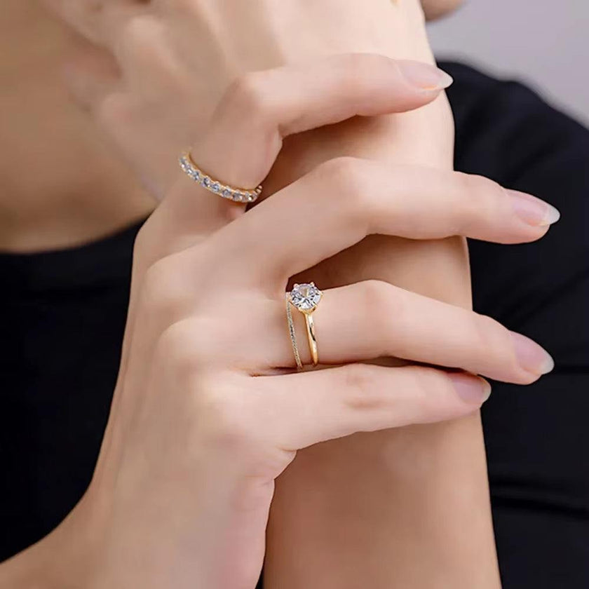 Real Moissanite D Color 18K Gold Engagement Rings for Women Luxury Wedding Jewelry