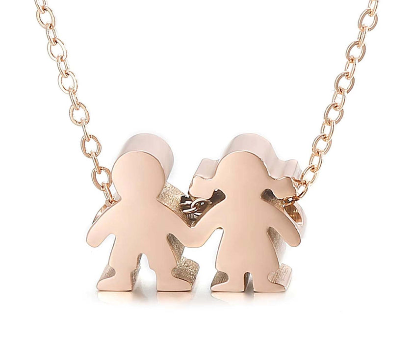 Boy Girl Kid Pendant Women Necklace Name Date Child Family Jewelry Engraved Stainless Steel Gold Color Jewelry