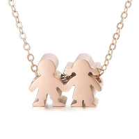 Boy Girl Kid Pendant Women Necklace Name Date Child Family Jewelry Engraved Stainless Steel Gold Color Jewelry