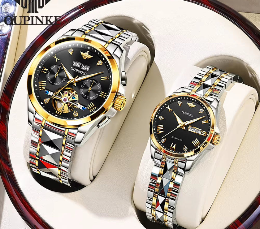 TOP Luxury Brand Couple Watches Pair for Men and Women Automatic Mechanical Lover'S Watches Waterproof Couple Watch Set