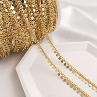 Brass 14K Gold Plated Star Heart Charms Bead Chain Satellite Cable Link Chains Diy for Women Necklace Bracelet Jewelry Making