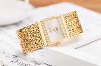 Fashion Women Watches 2019 Best Diamonds Square Dial Clock Luxury Gold Women'S Bracelet Quartz Wrist Watches New Dropshipping