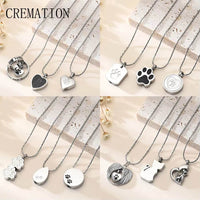Cremation Jewelry Urn Pendant Necklace for Pet Dog Cat Ashes 316L Stainless Steel Customized Gift to Women Men Keepsake Jewelry