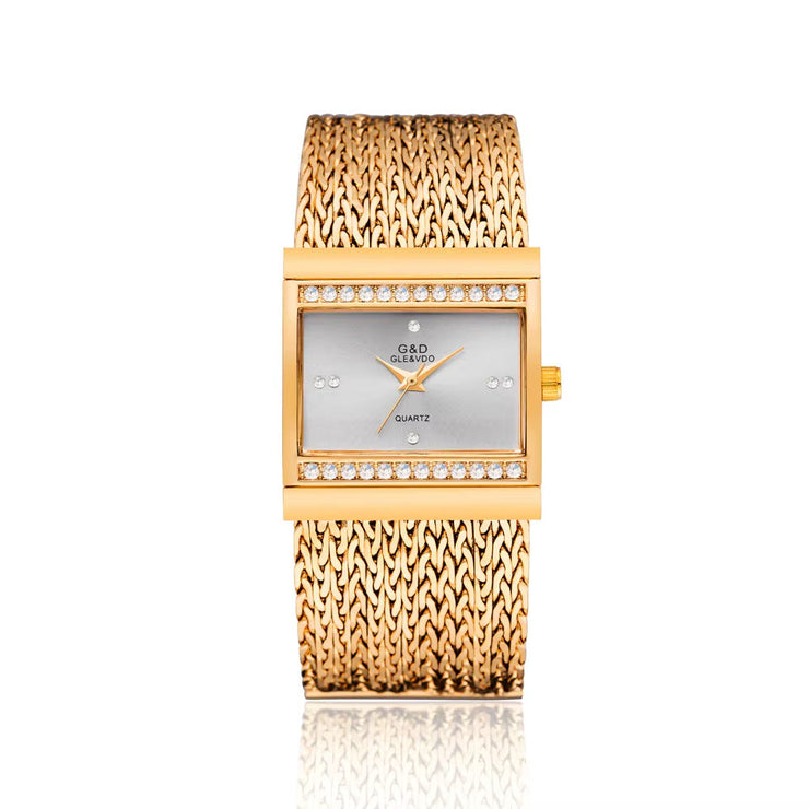 Fashion Women Watches 2019 Best Diamonds Square Dial Clock Luxury Gold Women'S Bracelet Quartz Wrist Watches New Dropshipping