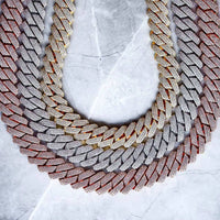High Quality Iced Out Men Jewelry 5A Cz Hip Hop New Micro Pave 19Mm Cuban Link Chain Big Heavy Chunky Necklace for Men Boy