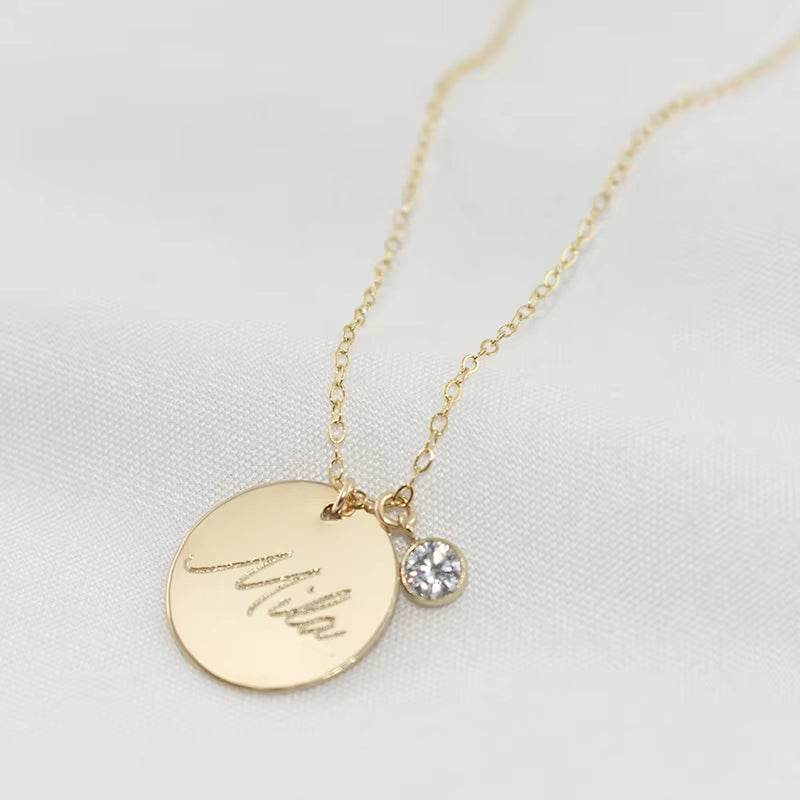 Gold Disk Necklace Handmade Initial Letter Necklace Coins Choker Gold Filled Pendants Collier Femme Kolye Jewelry Boho Necklace