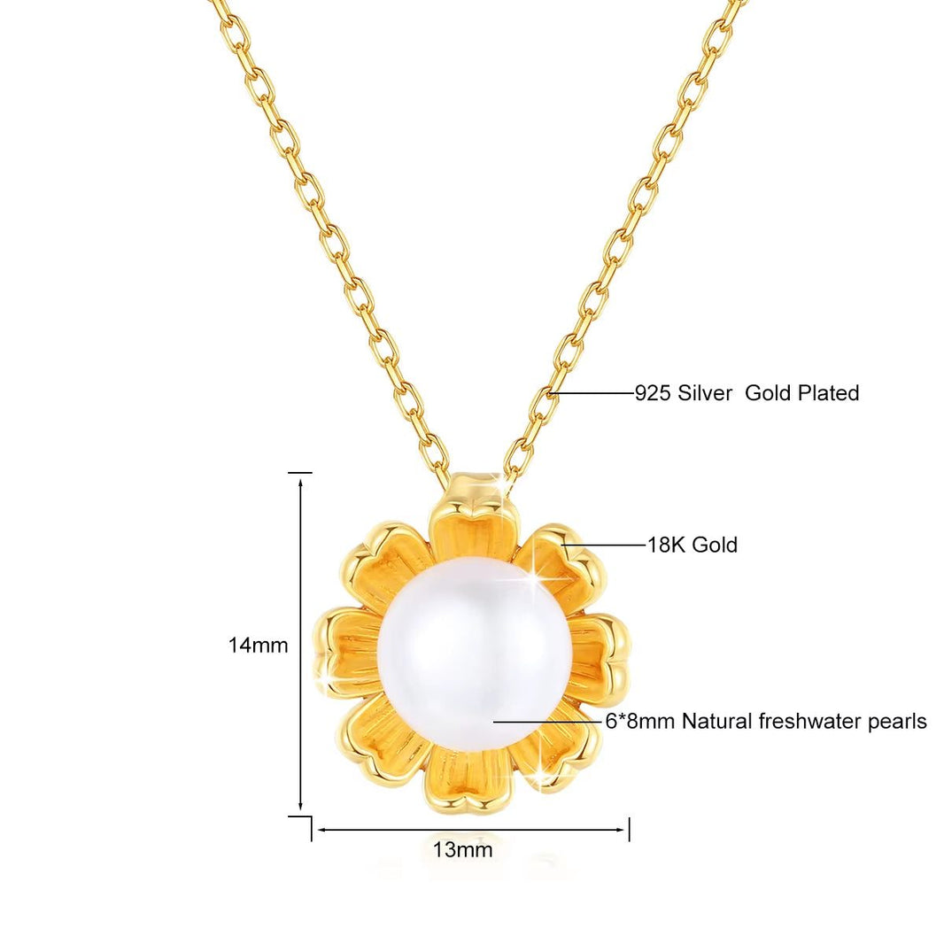18K Gold Necklace Pendant round Natural Freshwater Pearl AU750 Yellow Gold Pendant Women'S Fine Jewelry Gift with Certificate