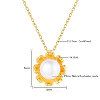 18K Gold Necklace Pendant round Natural Freshwater Pearl AU750 Yellow Gold Pendant Women'S Fine Jewelry Gift with Certificate