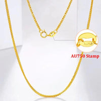 YUNLI Real 18K Gold Necklace Match Pendant Chain Solid AU750 Chopin Chain for Women Fine Jewelry Wedding Gift