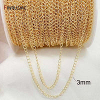 14K Real Gold Plated Chain for Jewelry Making 1.2Mm 1.6Mm 2.0Mm Thin Chain Wholesale Handmade DIY Jewelry Findings