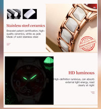 Watches for Ladies Watch Ceramic Stainless Steel Luxury Waterproof Watch Rose Gold Women'S Watches Trend Reloj Mujer