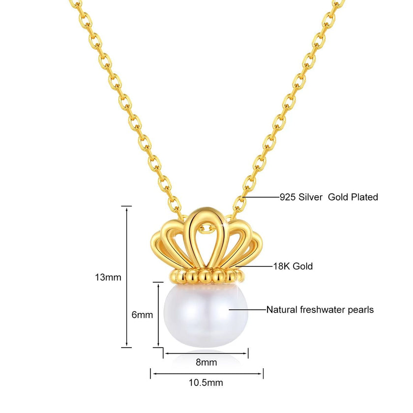 18K Gold Necklace Pendant round Natural Freshwater Pearl AU750 Yellow Gold Pendant Women'S Fine Jewelry Gift with Certificate