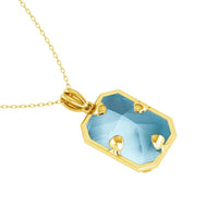 Wedding Gifts Jewelry 14K Gold Real Pendant for Women 925 Sterling Silver Pendants and Necklaces Birthstone Aquamarine Fine Jewelry Wedding Gifts