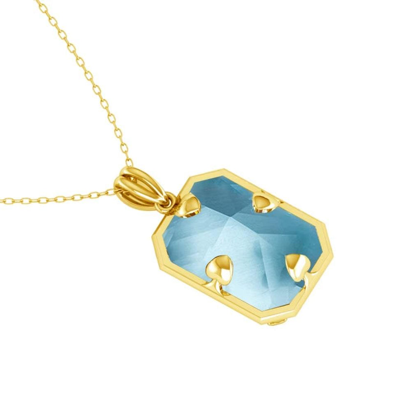 Wedding Gifts Jewelry 14K Gold Real Pendant for Women 925 Sterling Silver Pendants and Necklaces Birthstone Aquamarine Fine Jewelry Wedding Gifts