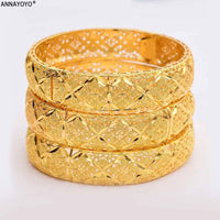 Fashion Accessories New Luxury Gold Color Bangles Women Men Girls Ethiopian African Dubai Wedding Bracelet Pulseras Party Gifts