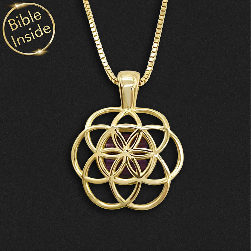 Timeless Bible Necklace with the Seed of Life - Harmony Pendant