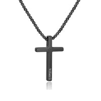 3 Colors Customized Personality Engrave Text Name Date Stainless Steel Cross Pendant Necklace Valentines Day Gift for Men Woman