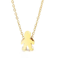 Boy Girl Kid Pendant Women Necklace Name Date Child Family Jewelry Engraved Stainless Steel Gold Color Jewelry