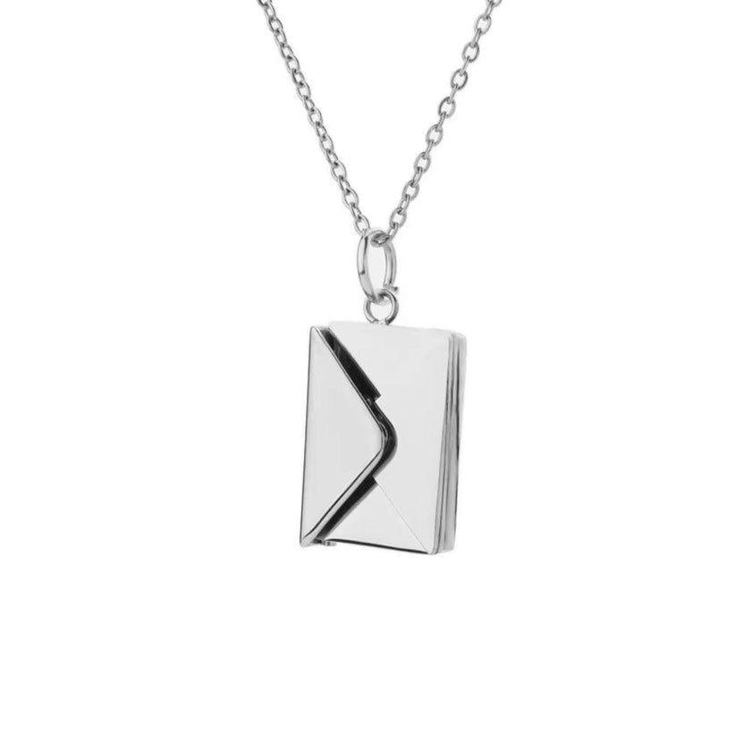 Love Letter Envelope Pendant Necklace Customized Stainless Steel Jewelry Confession Love You for Valentine Day Mother Day