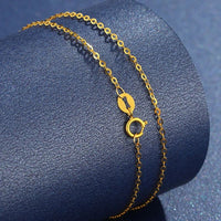 YUNLI Real 18K Gold Necklace Simple O-Shaped Chain Solid AU750 Pendant Chain for Women Fine Jewelry Gift
