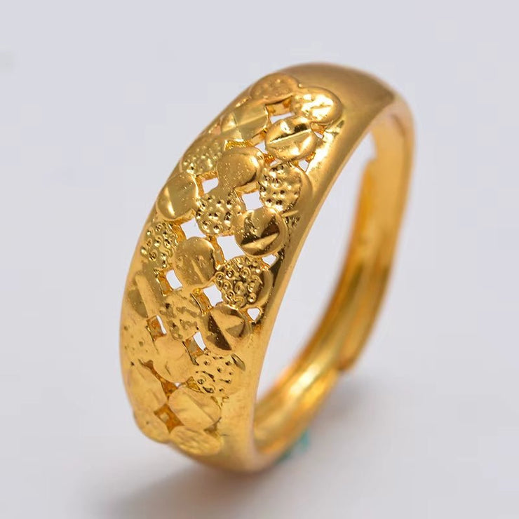 Bridal Wedding Jewelry Annayoy Dubai African Small Gold Color Rings for Women Girls Arabian Middle East Jewellery Little Bangs Woman Mama Best Gifts