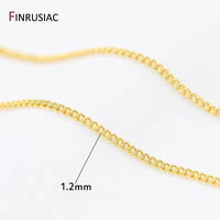 14K Real Gold Plated Chain for Jewelry Making 1.2Mm 1.6Mm 2.0Mm Thin Chain Wholesale Handmade DIY Jewelry Findings