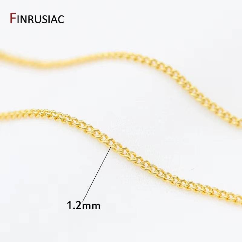 14K Real Gold Plated Chain for Jewelry Making 1.2Mm 1.6Mm 2.0Mm Thin Chain Wholesale Handmade DIY Jewelry Findings