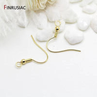 Brass Metal 14K Gold Plated Earring Hooks Accessories Earwires Wholesale Diy Earrings Findings Material