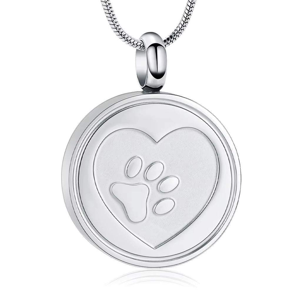 Cremation Jewelry Urn Pendant Necklace for Pet Dog Cat Ashes 316L Stainless Steel Customized Gift to Women Men Keepsake Jewelry