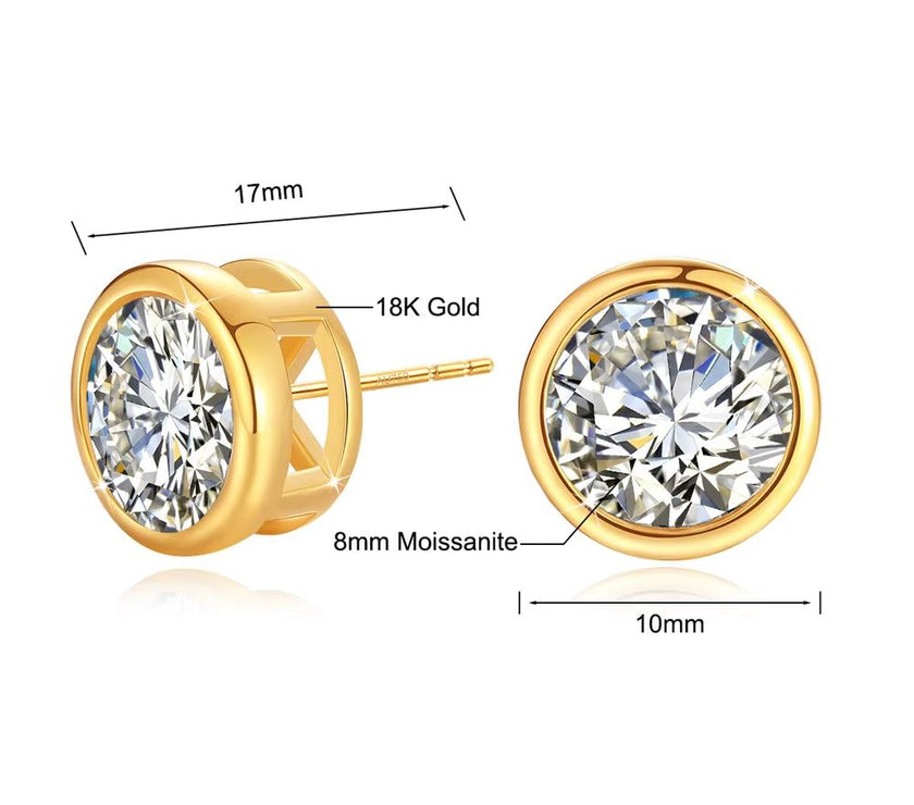 Moissanite Earrings 18K Gold 100% Real with Certificate Luxury AU750 Jewelry for Women K Gold Earring Studs Trend Present