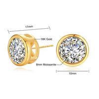Moissanite Earrings 18K Gold 100% Real with Certificate Luxury AU750 Jewelry for Women K Gold Earring Studs Trend Present