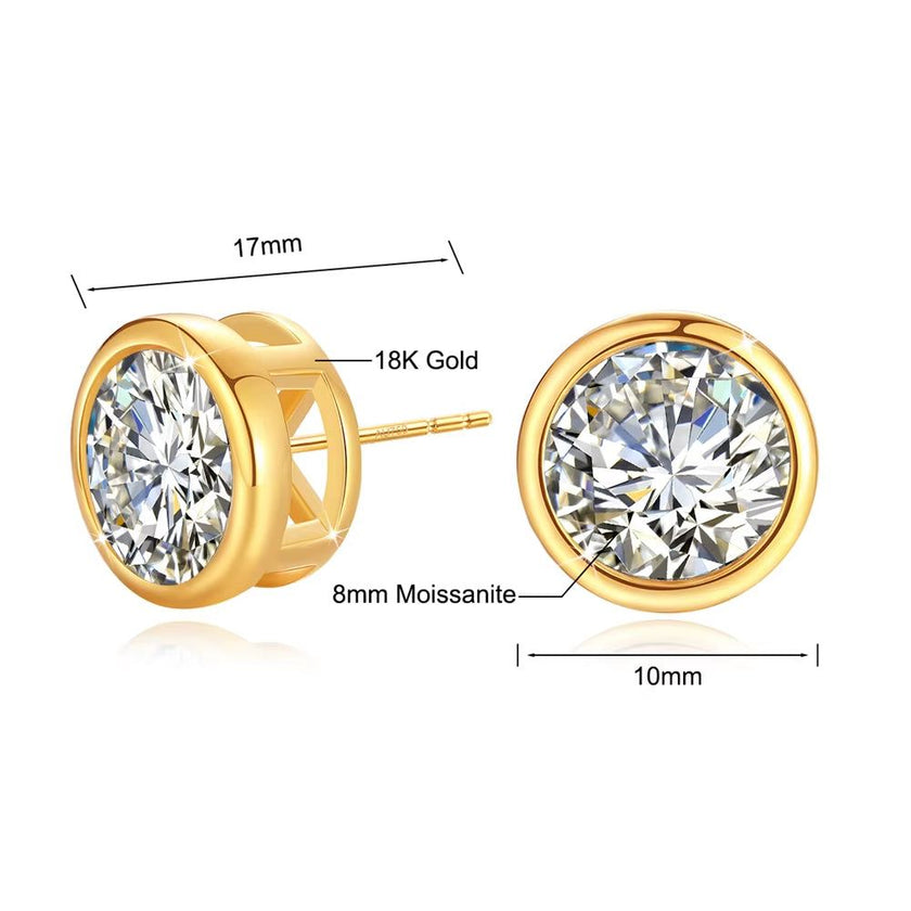 Moissanite Earrings 18K Gold 100% Real with Certificate Luxury AU750 Jewelry for Women K Gold Earring Studs Trend Present