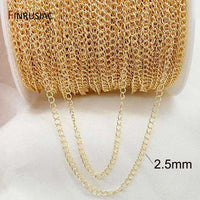 14K Real Gold Plated Chain for Jewelry Making 1.2Mm 1.6Mm 2.0Mm Thin Chain Wholesale Handmade DIY Jewelry Findings