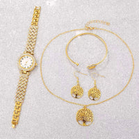 Women Luxury Rhinestone Watch Stainless Steel Dress Quartz Watches Ladies Fashion Casual Simple Bracelet Watches Set Montre