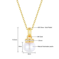 18K Gold Necklace Pendant round Natural Freshwater Pearl AU750 Yellow Gold Pendant Women'S Fine Jewelry Gift with Certificate
