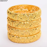 Fashion Accessories New Luxury Gold Color Bangles Women Men Girls Ethiopian African Dubai Wedding Bracelet Pulseras Party Gifts