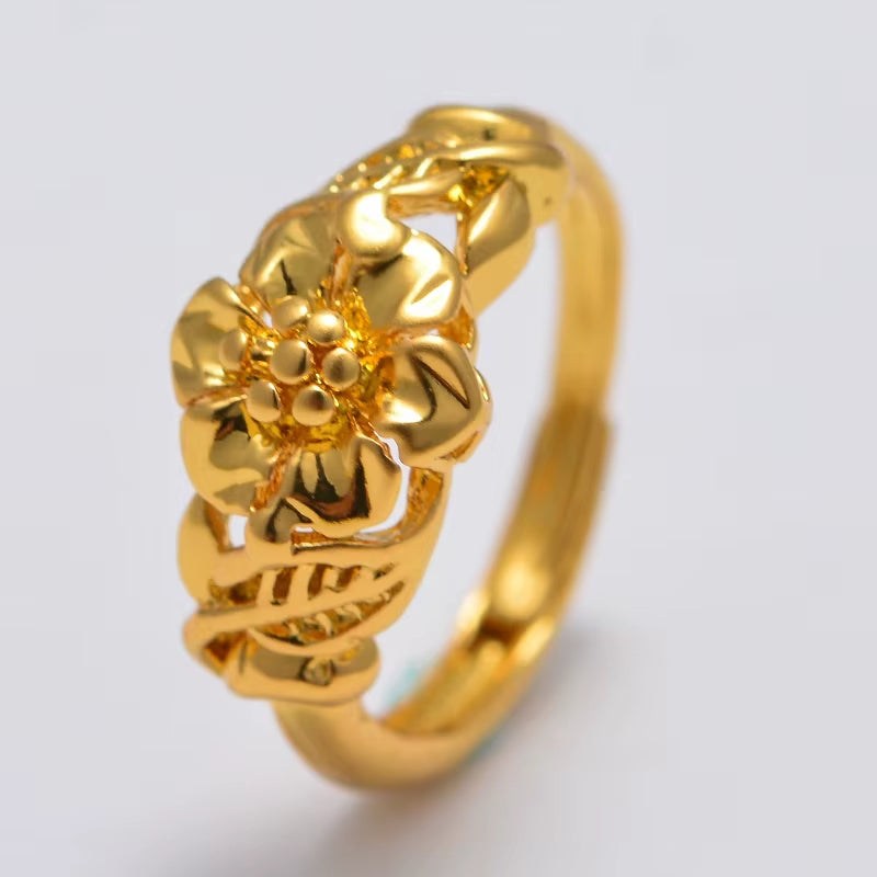 Bridal Wedding Jewelry Annayoy Dubai African Small Gold Color Rings for Women Girls Arabian Middle East Jewellery Little Bangs Woman Mama Best Gifts