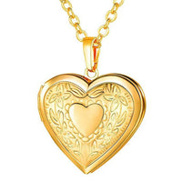 Love Heart Secret Message Locket Necklace Pendant DIY Photo Picture Locket Vintage Gift for Lover Couples Custom Message