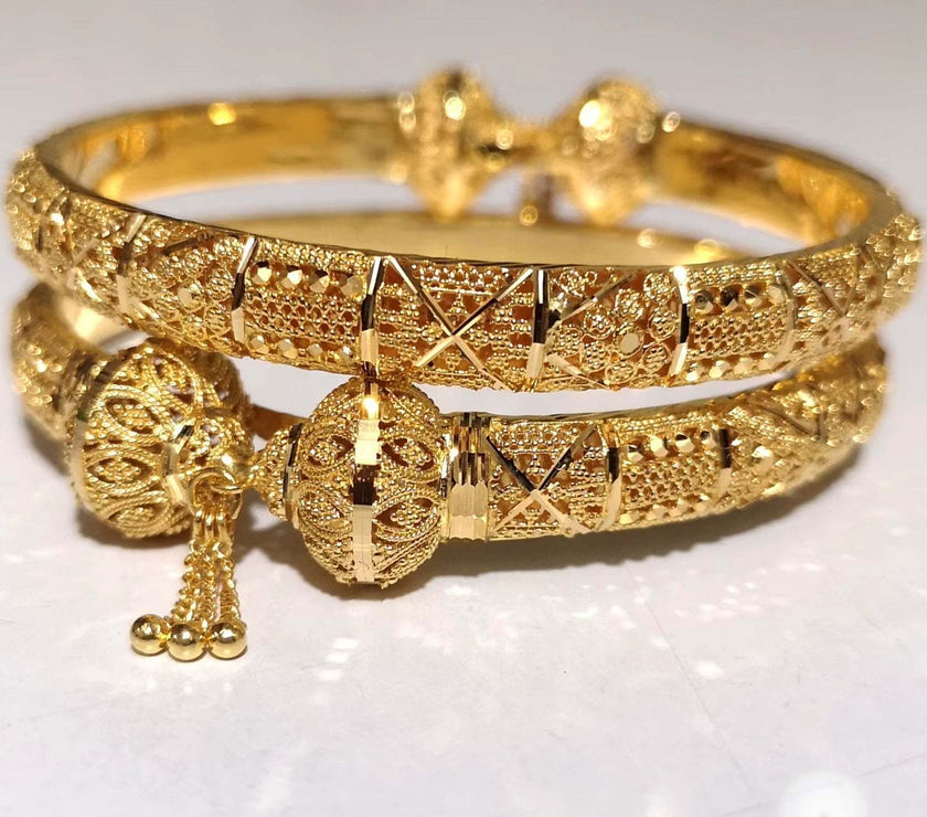 Dubai Real Gold 24K Plated Bracelet for Women Luxury Designer Copper Man Bangles Indian New Hand Jewelry Accessories Gifts 2024